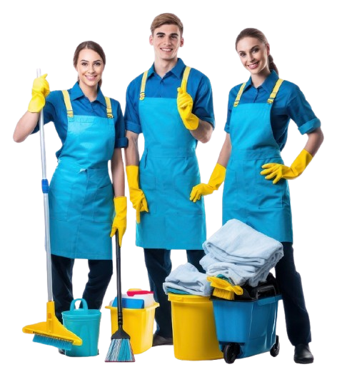 Glow cleaning service team with equipment